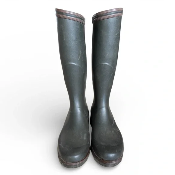 Aigle Parcours 2 Wellington Tall Rain Boots Green Rubber France Men 9 Women 10.5 - Picture 3 of 8